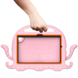 Gyerek tok Samsung Galaxy Tab A8 10.5, fogantyúval, polip, rózsaszín
