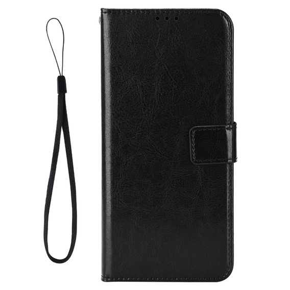 Pattintható tok a OnePlus 13R, Crazy Horse Wallet, fekete