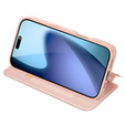 Dux Ducis tok iPhone 17 készülékhez, Skin Pro, patenttal, kártyafoglalattal, rózsaszínű