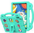 Gyermek tok iPad 10.2" 2021/2020/2019 (9/8/7 gen.) / Air 10.5" 2019 (3 gen.), Cute Patterns, állvánnyal, zöld