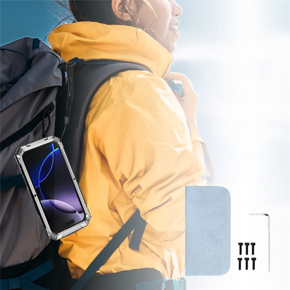 R-JUST tok állvánnyal és beépített üveggel iPhone 17 Pro készülékhez