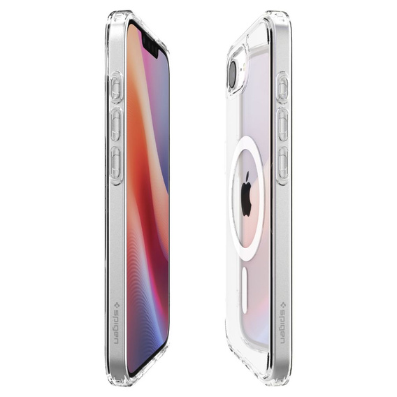 MagSafe Spigen tok iPhone 16E, Ultra Hybrid, átlátszó / fehér + 9H edzett üveg