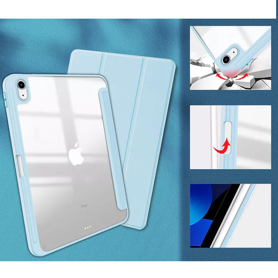 Tok iPad 10.9 2022 10 Gen, Smartcase Hybrid, tolltartó résszel, kék
