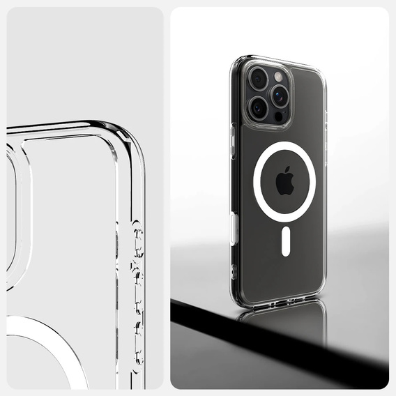 ERBORD MagSafe tok iPhone 16 Pro-hoz, aktív gomb, átlátszó + üveg a képernyőhöz