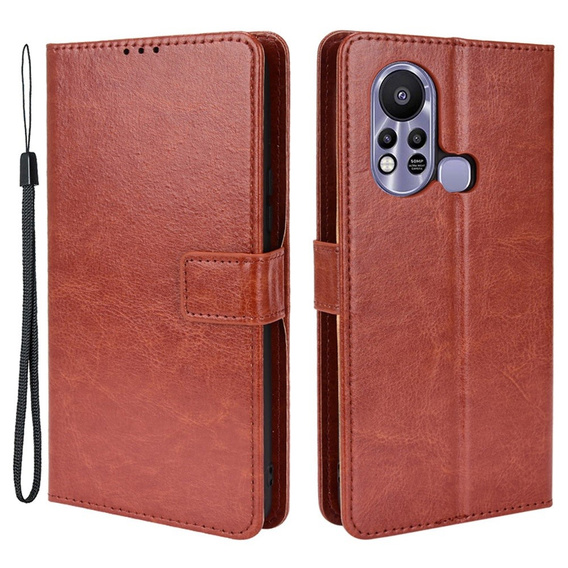 Pattintható tok a Infinix Hot 11s, Crazy Horse Wallet, barna