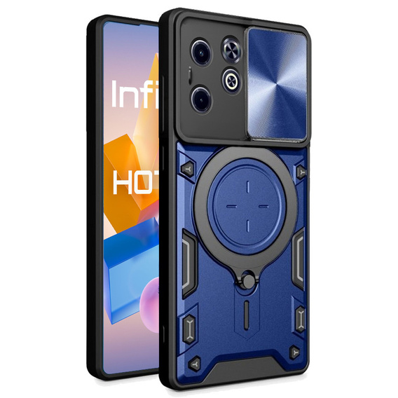 Páncélozott tok Infinix Hot 40i, CamShield Slide, kék