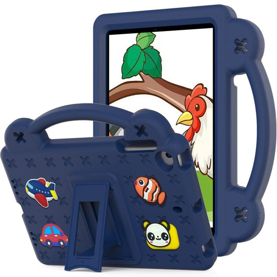 Gyermek tok iPad mini 7.9" 2019/2015/2014/2013/2012 (5/4/3/2/1 gen.), Cute Patterns, állvánnyal, sötétkék