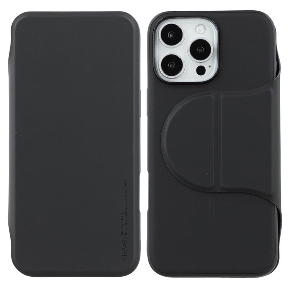 X-LEVEL tok iPhone 16 Pro készülékhez, Magnetic Card Holder, fekete