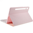 Tok + billentyűzet Samsung Galaxy Tab S7 T870/T875 / S8, Pen Slot, rózsaszín rose gold