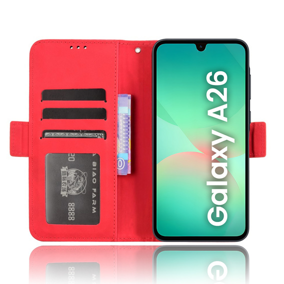 Pattintható tok a Samsung Galaxy A26, Card Slot, piros