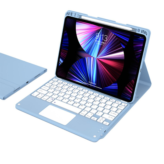 Tok + billentyűzet iPad Air 10.9 4 2020 / 5 2022, Touchpad, kék