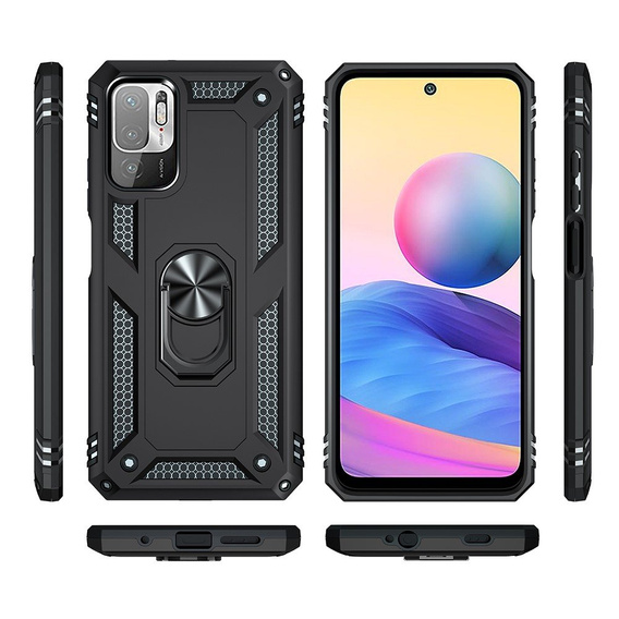 Páncélozott telefontok a Xiaomi Redmi Note 10 5G, Nox Case Ring, fekete