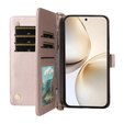 Tok patenttal a Realme 14 Pro+ 5G-hez, Crossbody Leather Wallet, rózsaszín rose gold