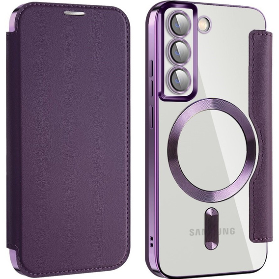Pattintható tok a Samsung Galaxy S22 5G, RFID Wallet MagSafe CamShield, lila