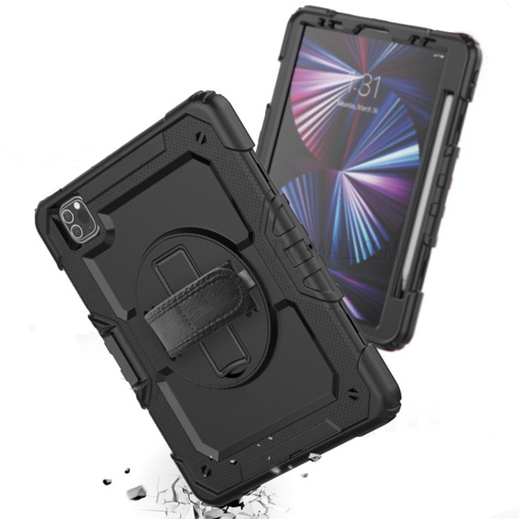Páncélozott tok iPad Pro 11" 2022/2021 (4/3 gen.) iPad Pro 12.9 1, védő 360, hely a tollnak, kék