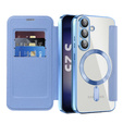 Pattintható tok a Samsung Galaxy S25+ Plus, RFID Wallet MagSafe CamShield, kék