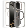 Tok iPhone 16 Pro Max-hoz, MagSafe, ERBORD Matt Case, átlátszó / titánium + képernyőüveg