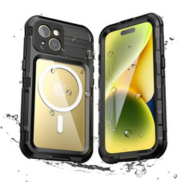 IP68 vízálló tok iPhone 15 készülékhez, SHELLBOX MagSafe, fekete