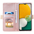Flap tok Samsung Galaxy A35 5G, Wallet Pocket Zipper Lace, rózsaszín