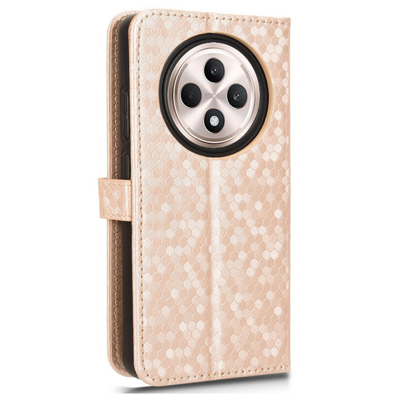 Flap tok Oppo Reno 12FS / 12F, Wallet Rhombus, rózsaszín