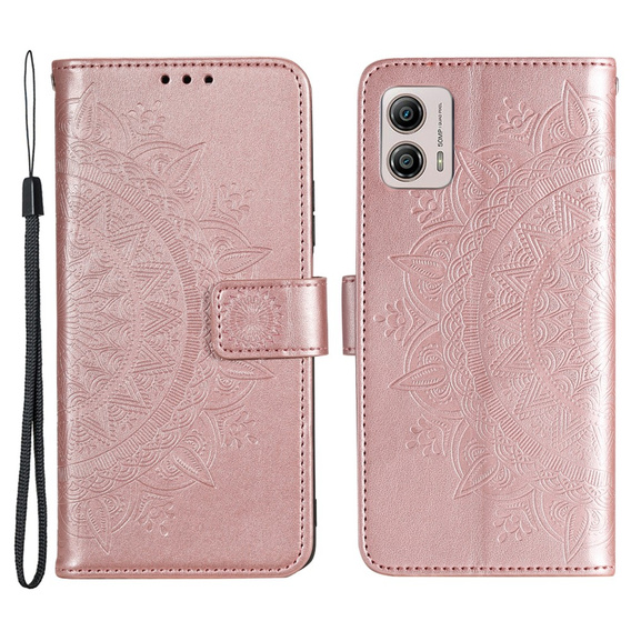 Pattintható tok a Motorola Moto G53 5G, Mandala Flower, rózsaszín rose gold