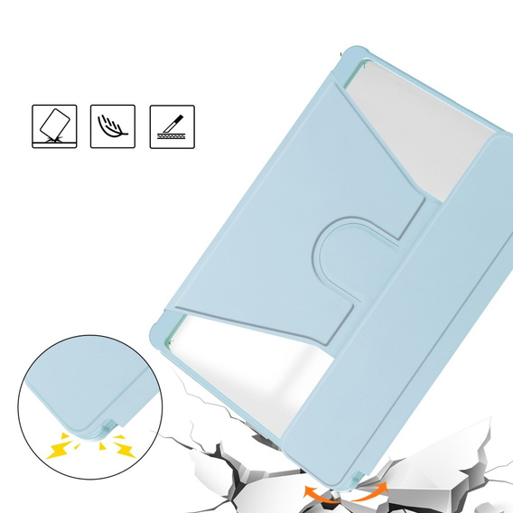Billentyűzet tok Samsung Galaxy Tab S10 Lite / S10 FE / S9 FE, Rotary 360° Leather, világoskék