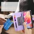 Pattintható tok a Samsung Galaxy A56 5G, Wallet Zipper Pocket, lila
