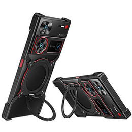 Tok ZTE nubia Z60 Ultra, Kickstand Bumper, lencsevédővel, MagSafe-hoz, fekete / piros