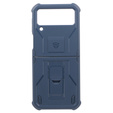 Páncélozott tok Samsung Galaxy Z Flip 4 5G készülékhez, Dexnor Clip Holder, sötétkék színű