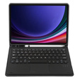 Tok + billentyűzet Samsung Galaxy Tab S9, Leather Pen Slot TouchPad, fekete