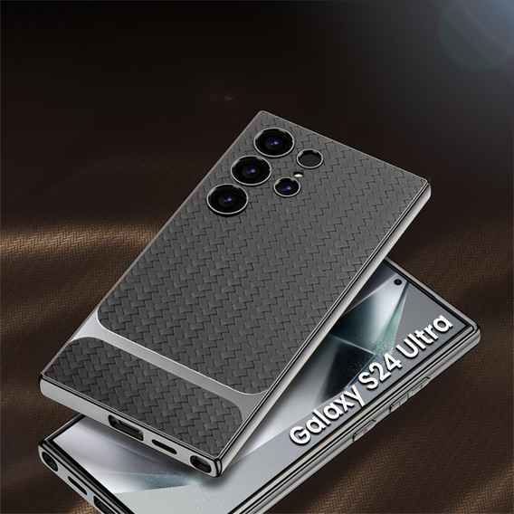 Telefontok a Samsung Galaxy S24 Ultra, GKK Woven Leather, szürke