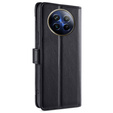Pattintható tok a Realme 12, Wallet Zipper Pocket, fekete