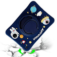 Gyermek szilikon tok Samsung Galaxy Tab A8 10.5 20212 X200 / X205, páncélozott, pánttal, Astronaut, sötétkék