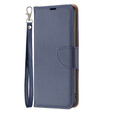Pattintható tok a Samsung Galaxy A55 5G, Wallet Litchi Leather, tengerészkék