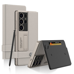 Pattintható tok Samsung Galaxy S25 Ultra, GKK Card Slot Wallet, titánium szürke