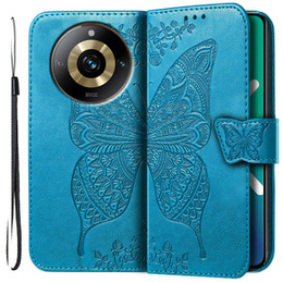 Pattintható tok a Realme 11 Pro / 11 Pro +, Butterfly, kék