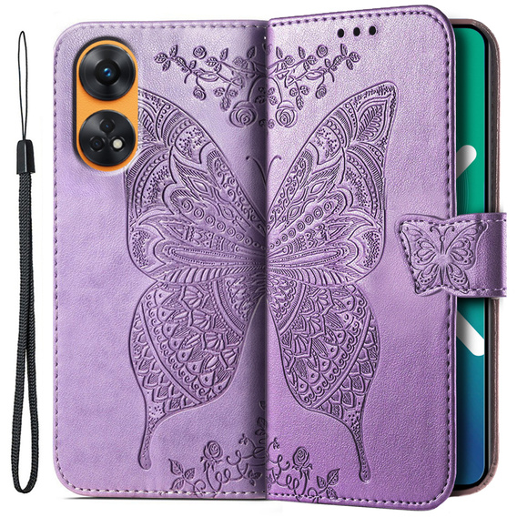 Pattintható tok a Oppo Reno8 T, Butterfly, lila