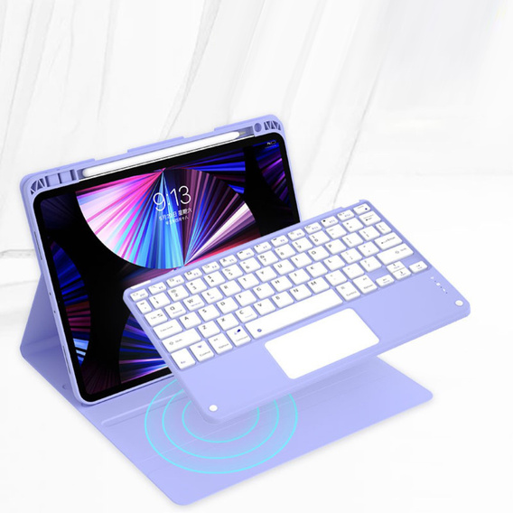 Tok + billentyűzet iPad Air 10.9 4 2020 / 5 2022, Touchpad, lila
