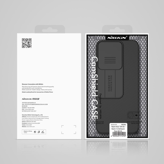Tok Xiaomi Redmi 13, páncélozott Nillkin, CamShield Pro, fekete