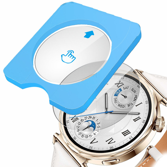 2x ERBORD edzett üveg a Huawei Watch GT 5 41mm-es órájához, rögzítőkerettel