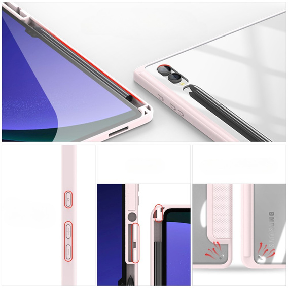 Tok Samsung Galaxy Tab S10 Ultra, Dux Ducis TOBY, rózsaszín