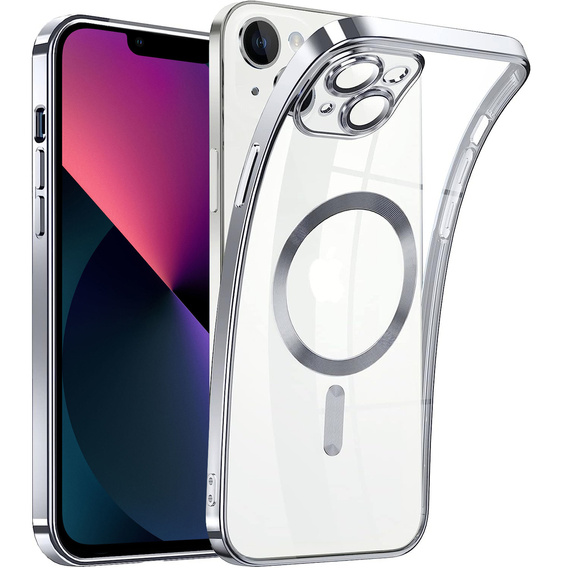 Tok iPhone 13-hoz, Electro MagSafe, ezüst + üveg a képernyőhöz