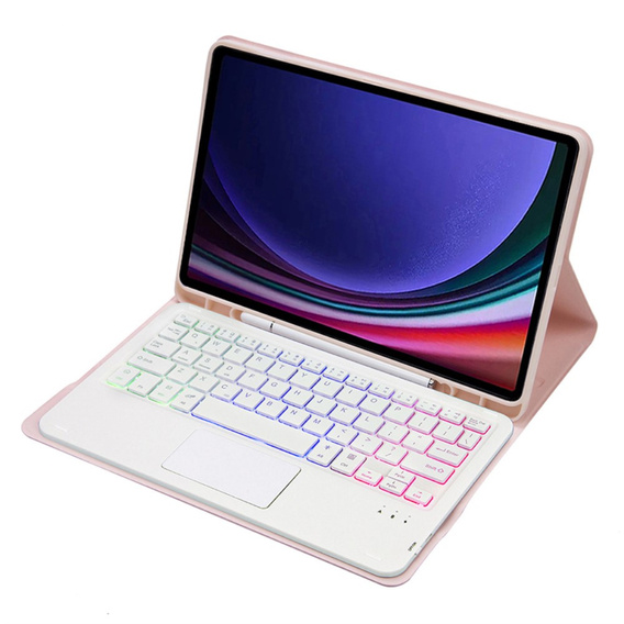 Tok + billentyűzet Samsung Galaxy Tab A9+, with touchpad, rózsaszín