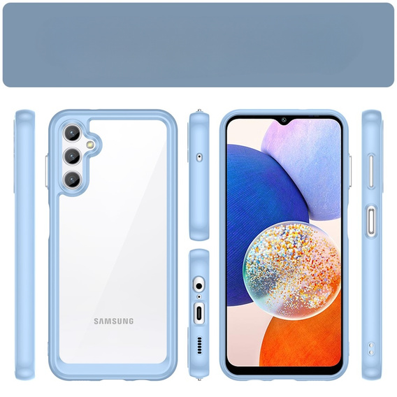 Telefontok a Samsung Galaxy A14 4G/5G, Fusion Hybrid, átlátszó / kék