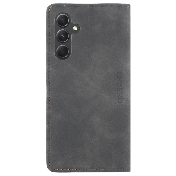 Telefontok a Samsung Galaxy A54, ERBORD Vintage, pénztárca patenttal, fekete