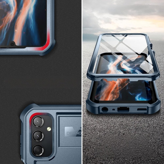 Páncélozott tok a Samsung Galaxy A25 5G, Dexnor Full Body (Two Frames), sötétkék