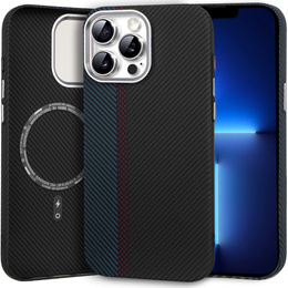 Tok iPhone 13 Pro, Carbon Fiber MagSafe, fekete / kék