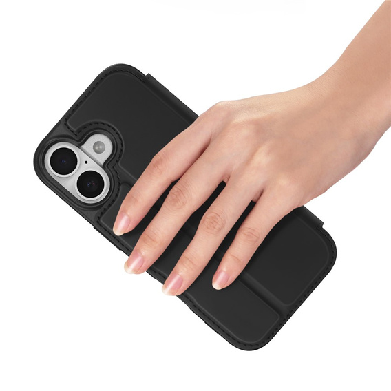 Dux Ducis tok iPhone 17-hez, Skin Pro, patenttal, kártyafoglalattal, fekete