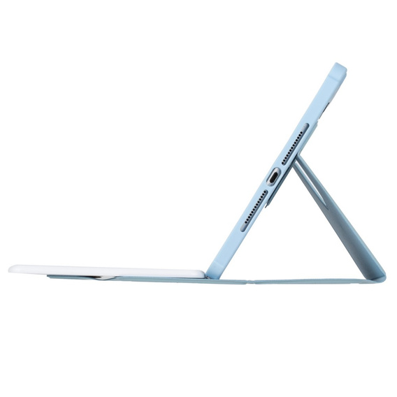 Billentyűzet tok iPad 11" 2025 A16 (11 gen.) / iPad 10.9" 2022 (10 gen.), Rotary 360° Leather, világoskék