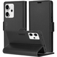Tok Oppo Reno 14, ERBORD Glossy Litchi, pénztárca patenttal, fekete